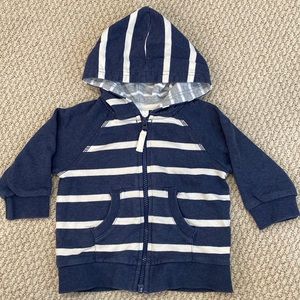 Hanna Andersson Boys Striped French Terry Hoodie sz 80/2T